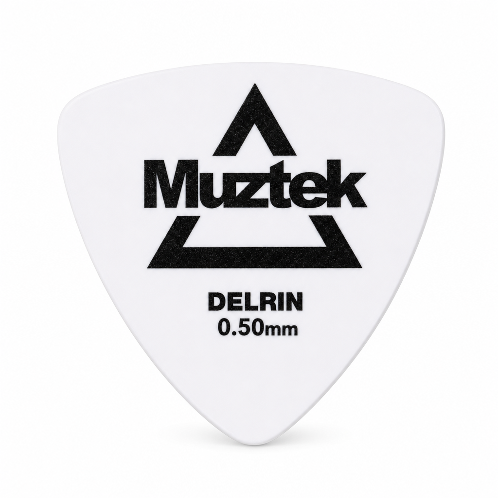 Muztek Delrin Triangle Pick White 0.50mm (DWT-50)