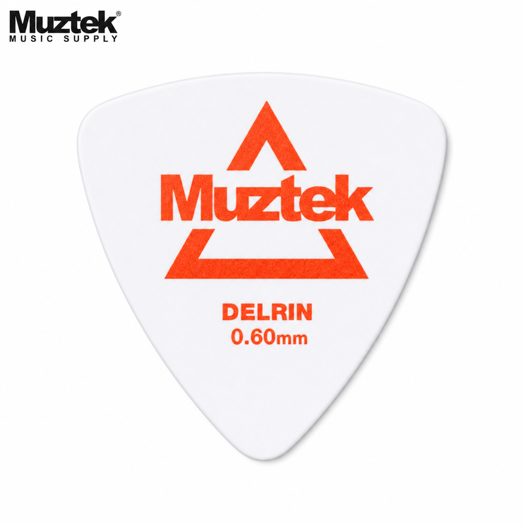 Muztek Delrin Triangle Pick White 0.60mm (DWT-60)