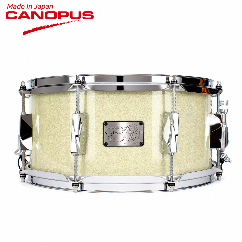 Canopus YAIBA II Birch Snare Drum (White Sparkle LQ / JSB-1465)