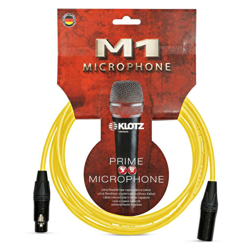 KLOTZ M1 Prime 마이크 케이블 Yellow 3m / Neutrik XLR-XLR (M1FM5N0300)