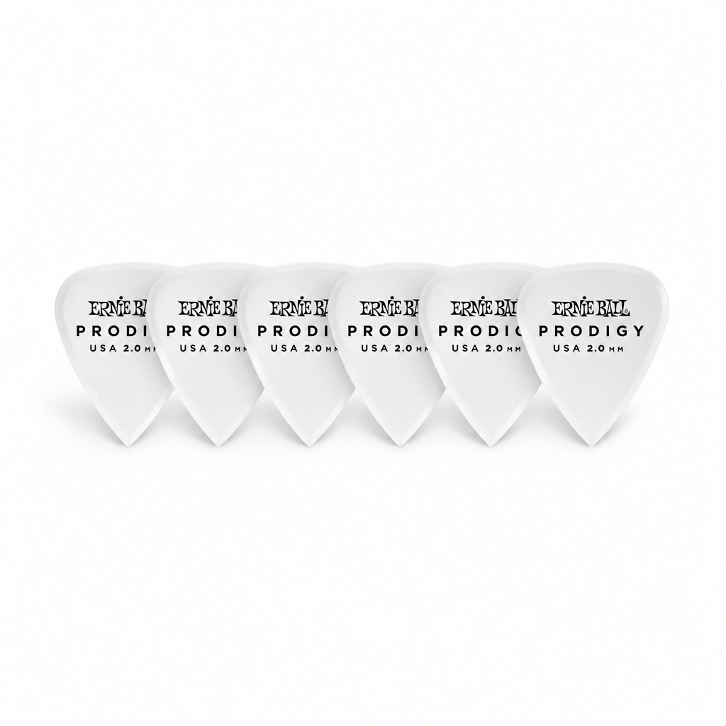 Ernie Ball Prodigy Picks 6 Set / 2.0mm Standard - White (P09202)