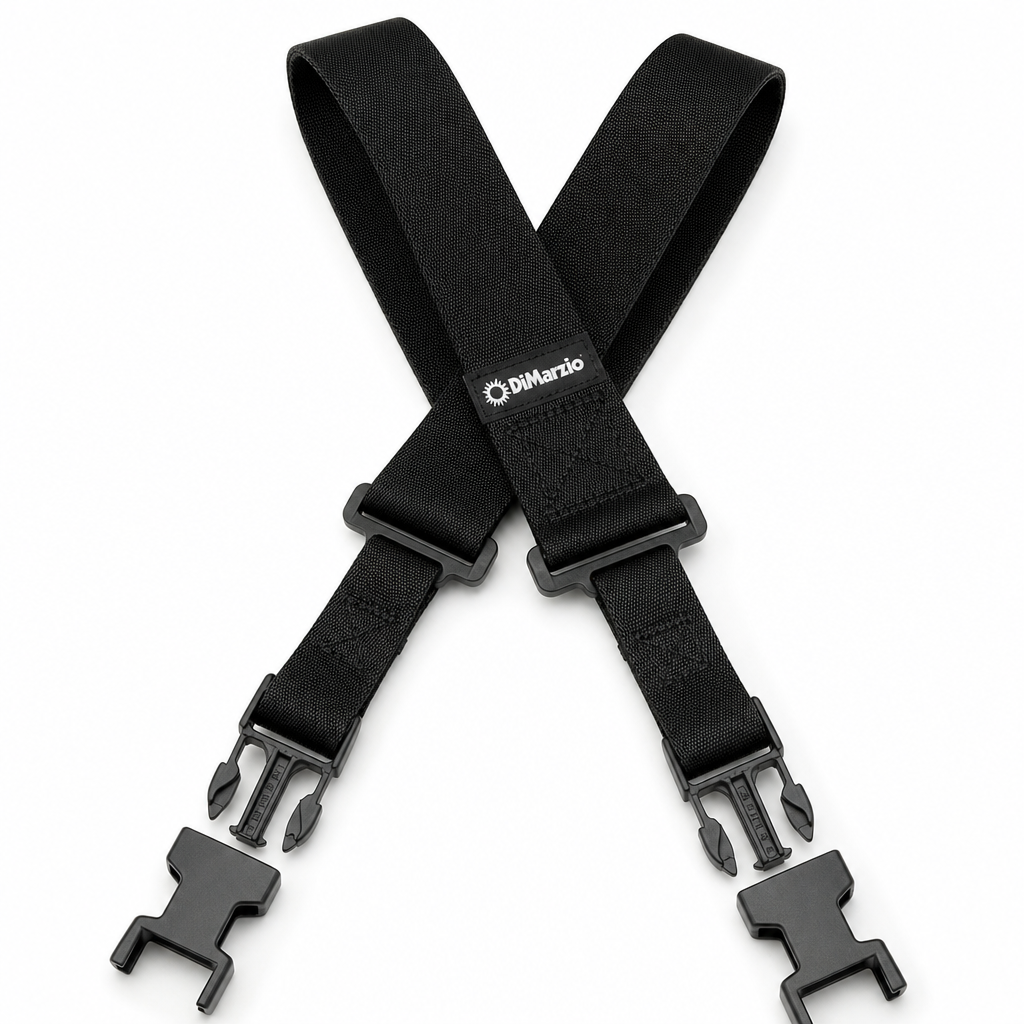 DiMarzio Nylon ClipLock 기타 & 베이스 스트랩 (2인치/Black)