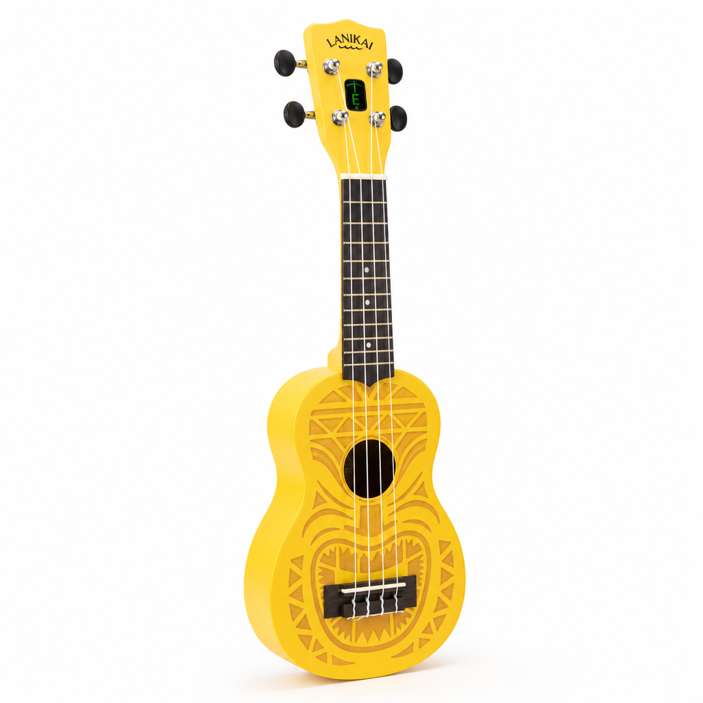 Lanikai Kohala Tiki 튜너내장 콘서트 우쿨렐레 (Yellow)